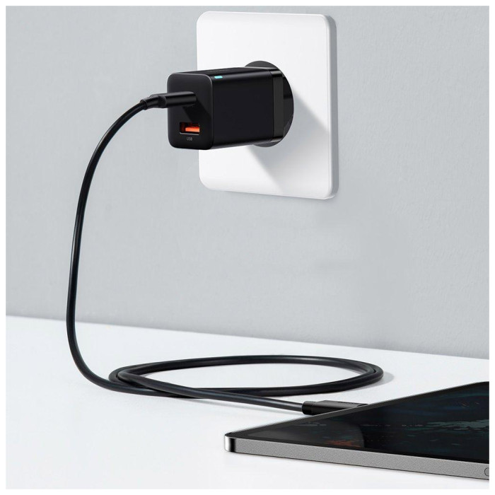 Зарядний пристрій Baseus Super Si Pro Quick Charger C+U 30W black (CCSUPP-E01)