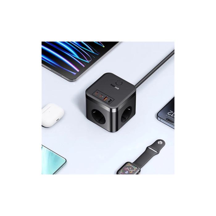 Мережевий фільтр живлення Baseus PowerCombo Cube Power Strip (E00066400117-00)