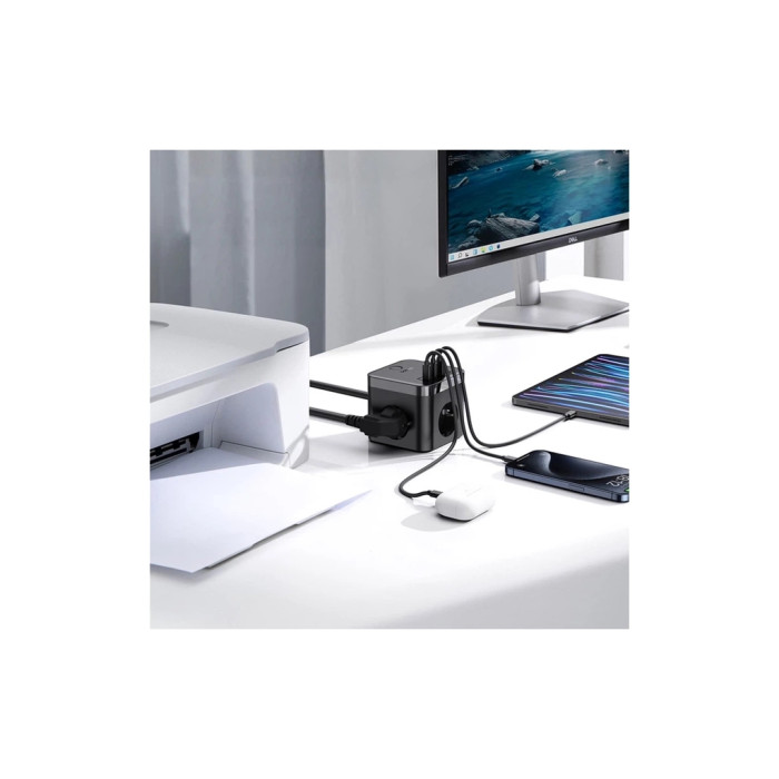 Мережевий фільтр живлення Baseus PowerCombo Cube Power Strip (E00066400117-00)