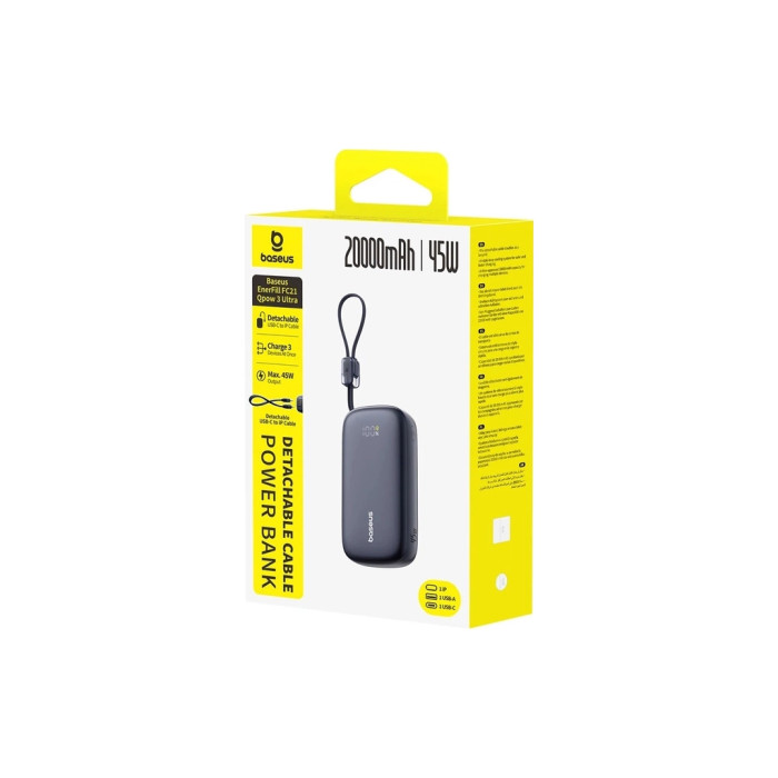 Батарея універсальна Baseus EnerFill FC21 Qpow 3 Ultra 20000mAh 45W Black (E0027P00)