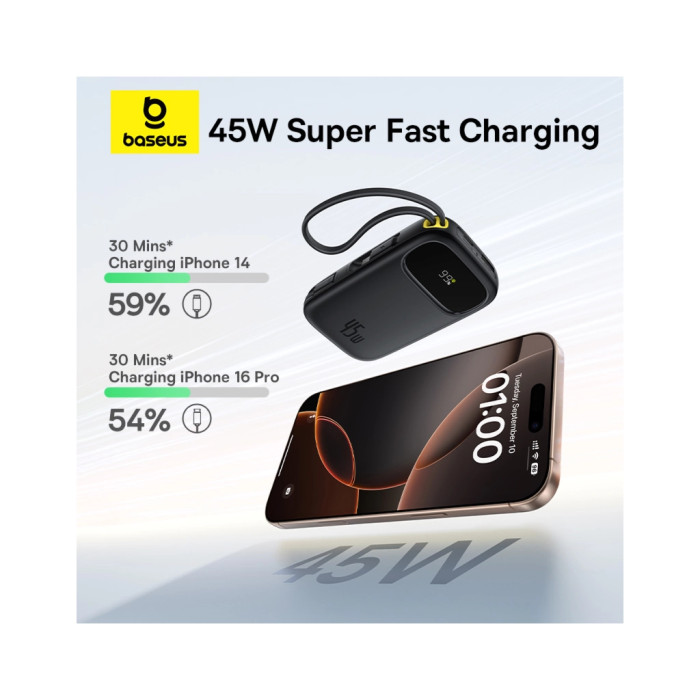 Батарея універсальна Baseus EnerFill FC31 Qpow 3 20000mAh 45W PD/3.0 QC/4.0 Black (E0028D00)