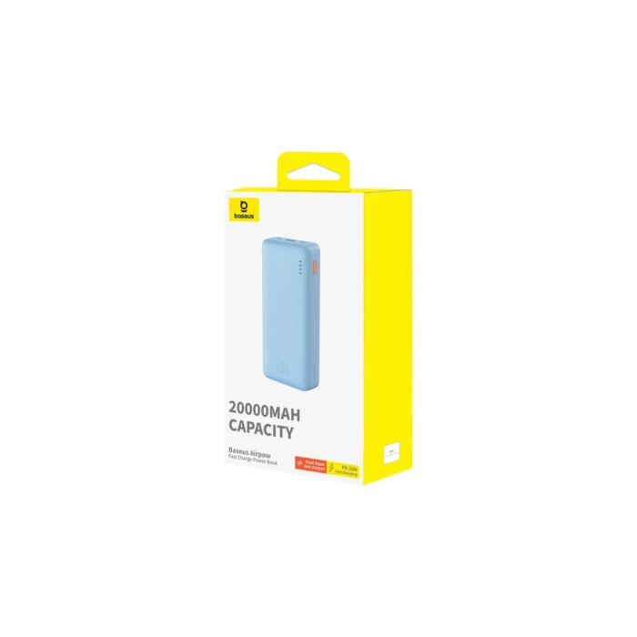 Батарея універсальна Baseus Airpow 20000mAh 20W PD/3.0, QC/3.0, blue (P10022804313-00)