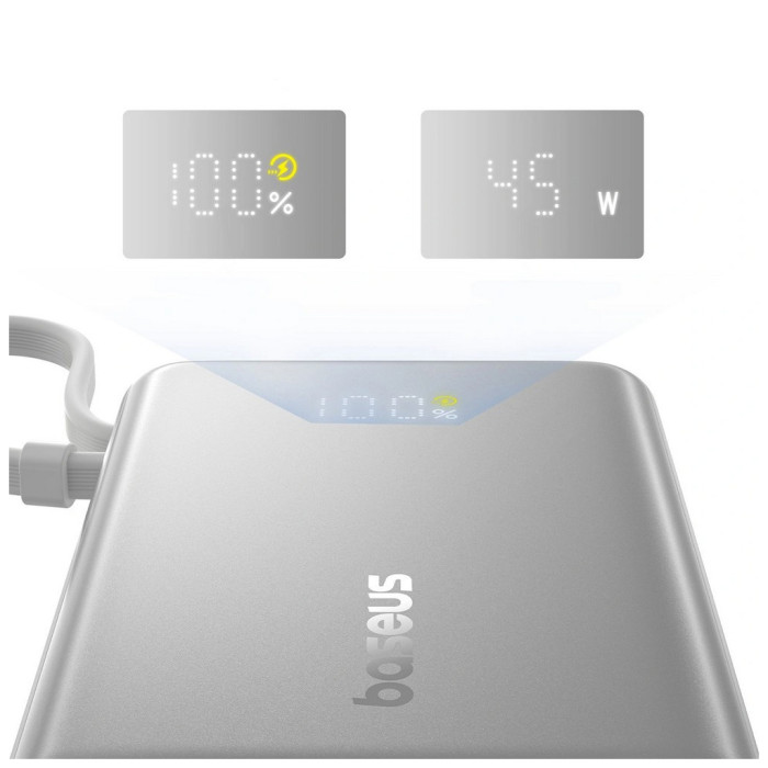 Батарея універсальна Baseus PicoGo 10000mAh 45W PD, QC, Galaxy Natural Titanium (P10076803853-00)