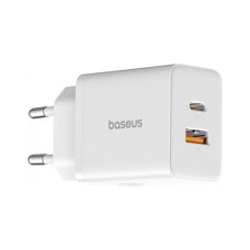 Зарядний пристрій Baseus 1xUSB-C PD30W + 1xUSB QC3.0 white (P10111404213-00)