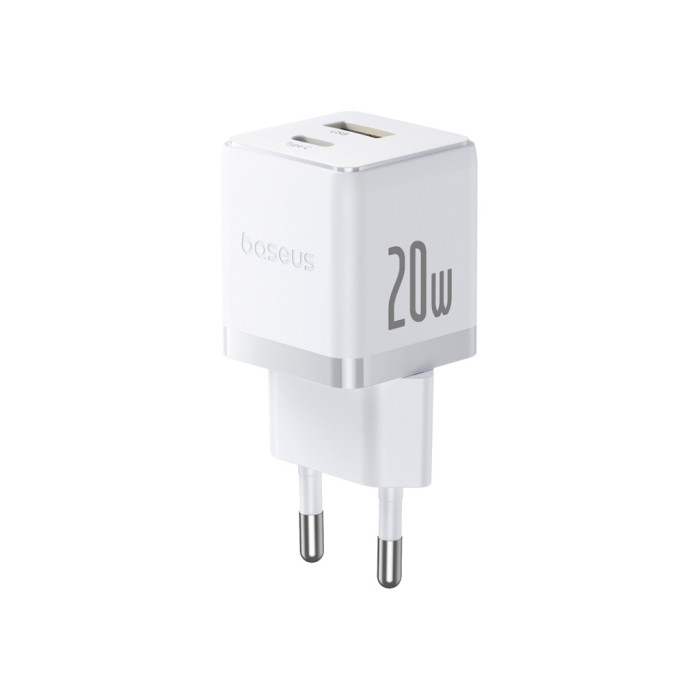 Зарядний пристрій Baseus Palm Fast Charger C+U 20W moon white (P10111608213-00)
