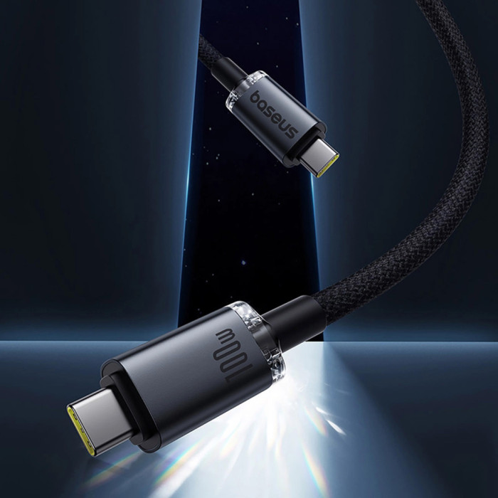 Дата кабель USB-C to USB-C 1.5m 100W USB3.2 20Gb black Baseus (P10318204111-00)