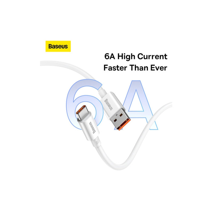 Дата кабель USB 2.0 AM to USB-C 1.0m Superior Fast Charging 100W moon white Baseus (P10320102214-01)