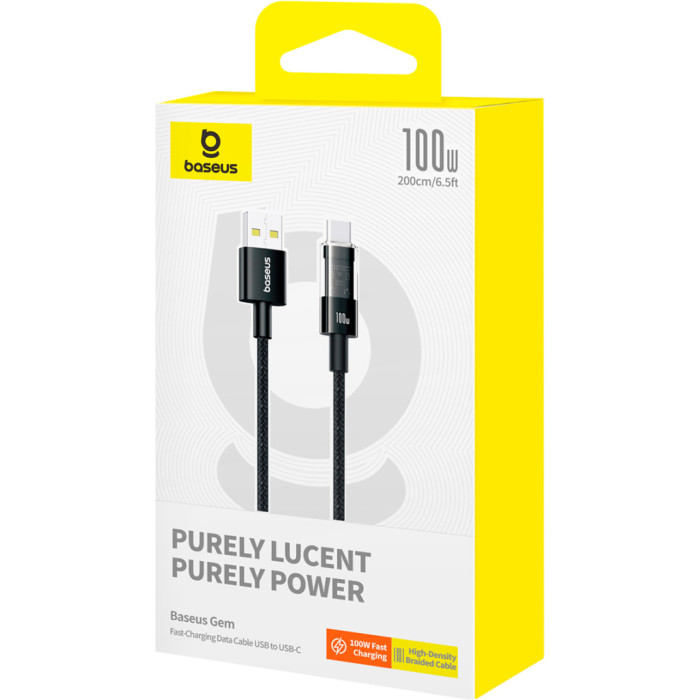 Дата кабель USB-C to USB-C 2.0m 100W (20V/5A) black Baseus (P10373000111-01)