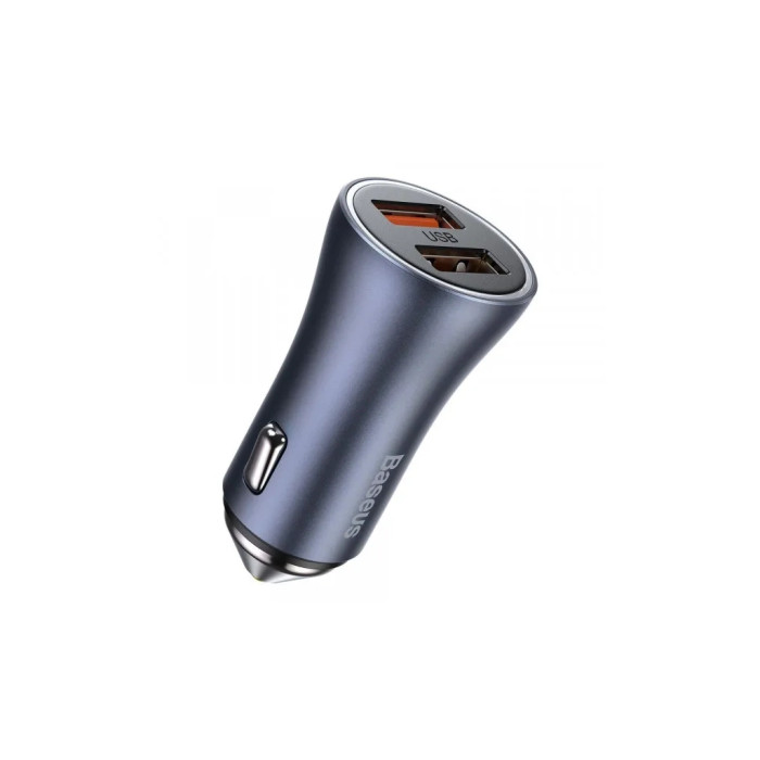Зарядний пристрій Baseus 2xUSB QC3.0 + cable USB to USB-C 40W Golden Contactor Pro dark gray (TZCCJD-A0G)