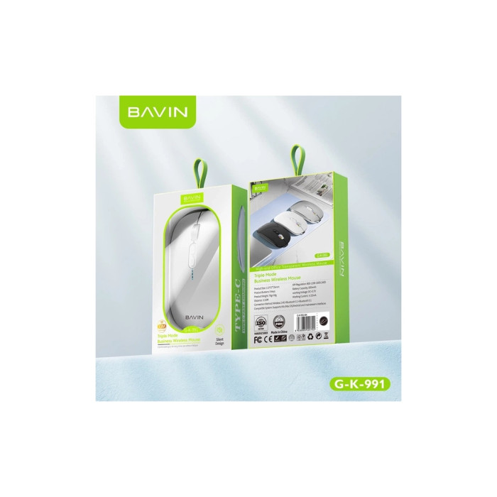 Мишка BAVIN G-K-991 RGB Wireless/Bluetooth Silver (G-K-991-SV)