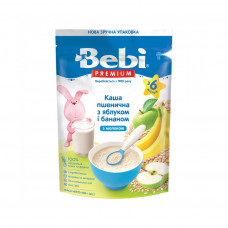 Дитяча каша Bebi Premium молочна пшенична з яблуком та бананом +6 міс. 200 г (1105058)