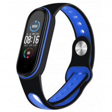 Ремінець до фітнес браслета BeCover Sport Style для Xiaomi Mi Smart Band 5 Black-Deep Blue (705166)