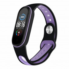 Ремінець до фітнес браслета BeCover Sport Style для Xiaomi Mi Smart Band 5 Black-Purple (705168)