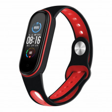 Ремінець до фітнес браслета BeCover Sport Style для Xiaomi Mi Smart Band 5 Black-Red (705169)