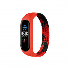 Ремінець до фітнес браслета BeCover Elastic Nylon Style для Xiaomi Mi Smart Band 5/6 (Size M) Black-Red (706146)