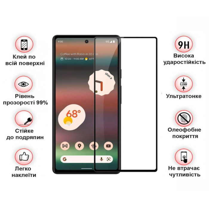 Скло захисне BeCover Google Pixel 6A Black (708757)