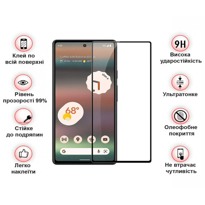 Скло захисне BeCover Google Pixel 7a Black (709767)
