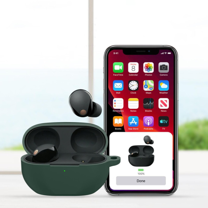 Чохол для навушників BeCover Silicon для Sony WF-1000XM5 Dark Green (710182)