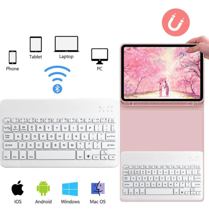 Чохол до планшета BeCover with keyboard Apple iPad Mini 7 2024 Pink (712996)