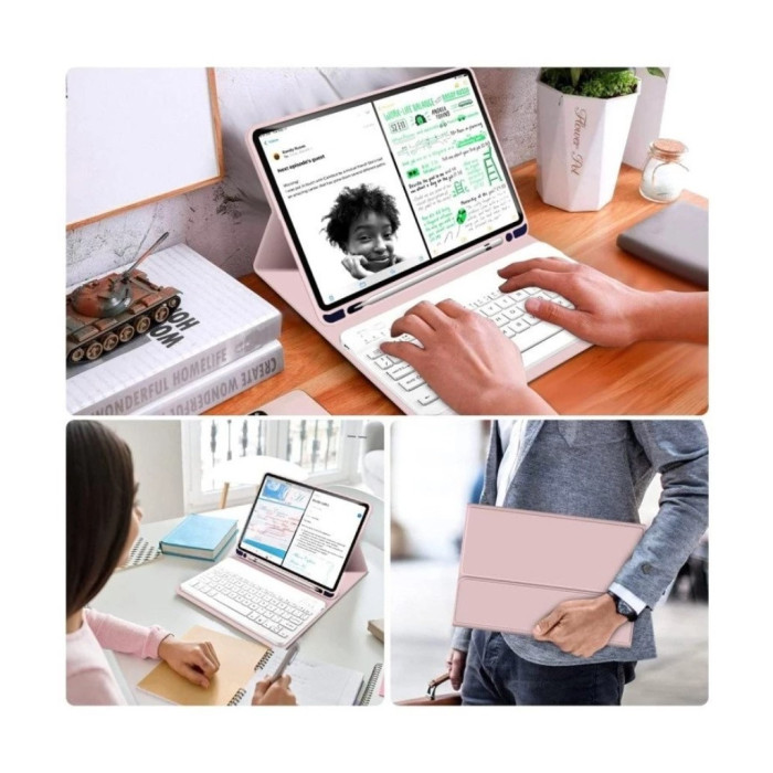 Чохол до планшета BeCover with keyboard Apple iPad Mini 7 2024 Pink (712996)