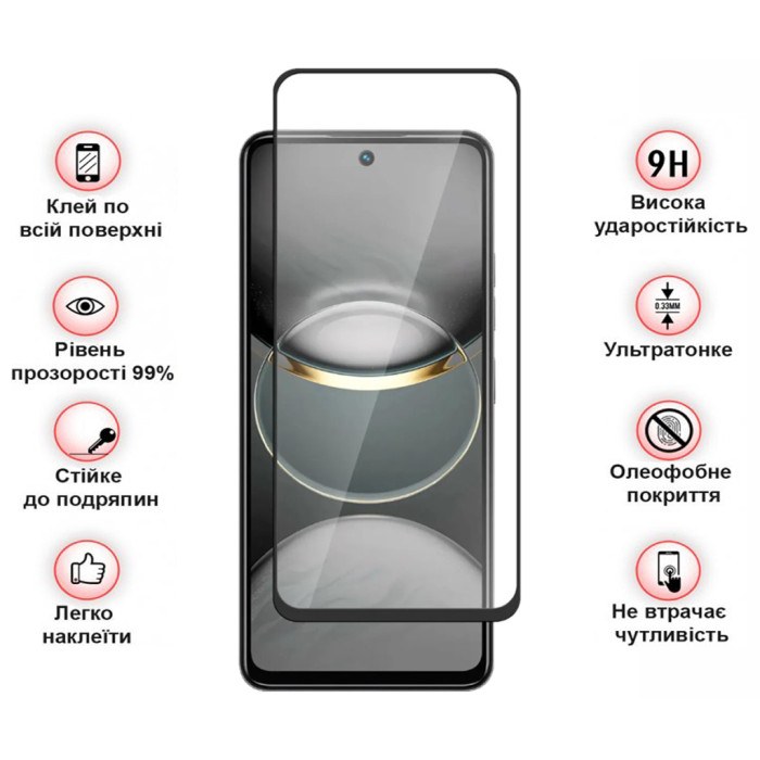 Скло захисне BeCover Tecno Spark 30 Pro (KL7) Black (713080)