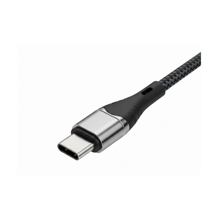 Дата кабель USB-C to USB-C 1.5m 5A 100W Quick Charge magnetic black BeCover (714555)