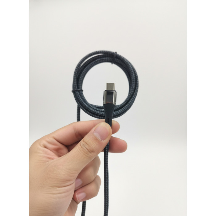 Дата кабель USB-C to USB-C 1.5m 5A 100W Quick Charge magnetic black BeCover (714555)
