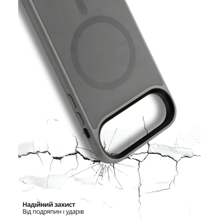Чохол до мобільного телефона BeCover FIBRA ArcLine MagSafe Apple iPhone 17 Air Gray (715377)