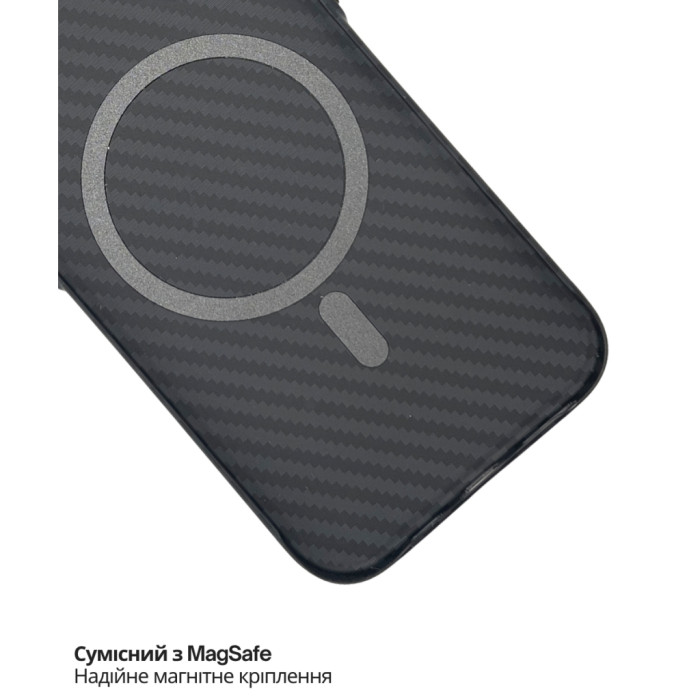 Чохол до мобільного телефона BeCover FIBRA Carbonite MagSafe Apple iPhone 17 Pro Max Black (715410)