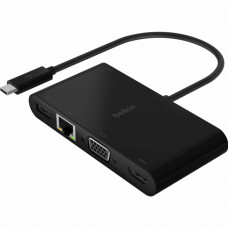 Концентратор Belkin USB-C - Ethernet, HDMI, VGA, USB-A, 100W PD, black (AVC004BTBK)