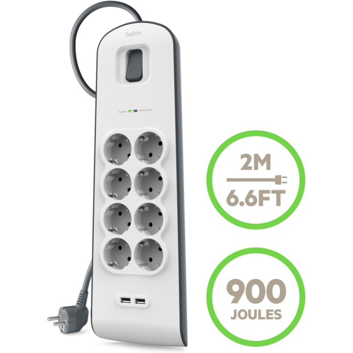 Мережевий фільтр живлення Belkin BSV804VF2M-V2