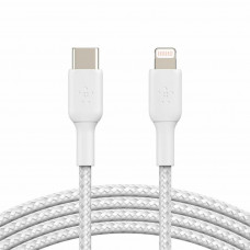 Дата кабель USB 2.0 AM to Lightning 1.0m BRAIDED white Belkin (CAA004BT1MWH)