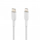 Дата кабель USB 2.0 AM to Lightning 1.0m BRAIDED white Belkin (CAA004BT1MWH)