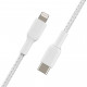 Дата кабель USB 2.0 AM to Lightning 1.0m BRAIDED white Belkin (CAA004BT1MWH)