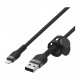 Дата кабель USB 2.0 AM to Lightning 1.0m BRAIDED SILICONE black Belkin (CAA010BT1MBK)