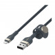 Дата кабель USB 2.0 AM to Lightning 1.0m BRAIDED SILICONE blue Belkin (CAA010BT1MBL)