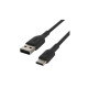Дата кабель USB 2.0 AM to USB-C 0.15m 15W PVC black Belkin (CAB001BT0MBK)