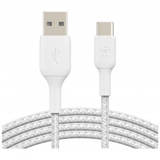 Дата кабель USB 2.0 AM to Type-C 1.0m BRAIDED white Belkin (CAB002BT1MWH)