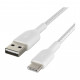 Дата кабель USB 2.0 AM to Type-C 1.0m BRAIDED white Belkin (CAB002BT1MWH)