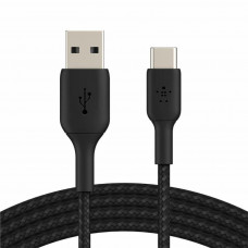 Дата кабель Belkin USB 2.0 AM to Type-C 2.0m BRAIDED black (CAB002BT2MBK)