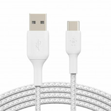 Дата кабель Belkin USB 2.0 AM to Type-C 2.0m BRAIDED white (CAB002BT2MWH)