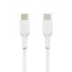 Дата кабель USB-C to USB-C 1.0m PVC white Belkin (CAB003BT1MWH)