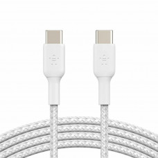 Дата кабель USB-С - USB-С, BRAIDED, 1m, white Belkin (CAB004BT1MWH)