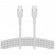 Дата кабель USB-C to USB-C 1.0m BRAIDED SILICONE white Belkin (CAB011BT1MWH)