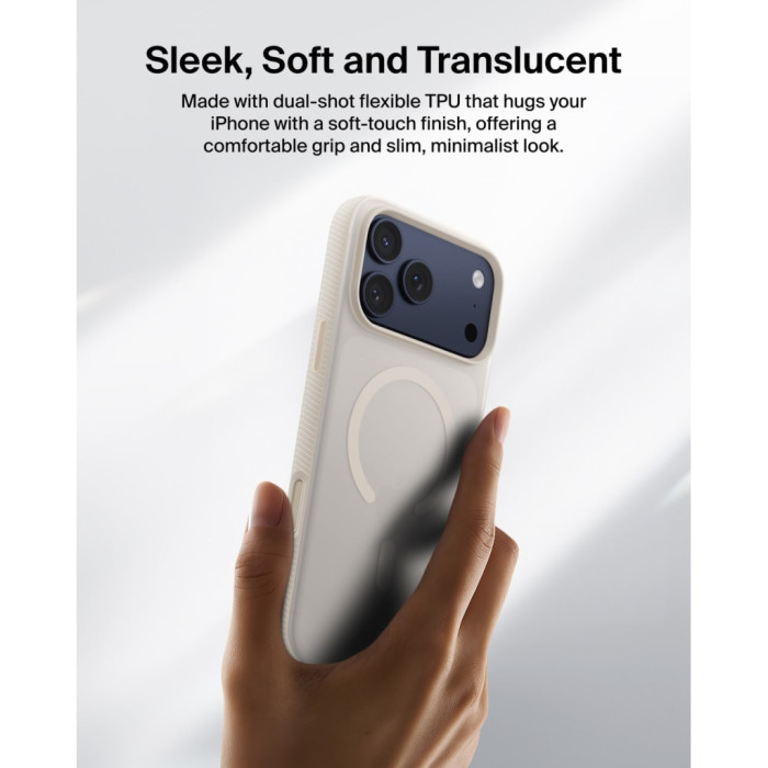 Чохол до мобільного телефона Belkin Magnetic Protective Grip iPhone 17 Pro Max Sand (MSA036HQSA)