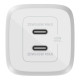 Зарядний пристрій Belkin 45W 2хUSB-С GAN PD PPS white (WCH011VFWH)