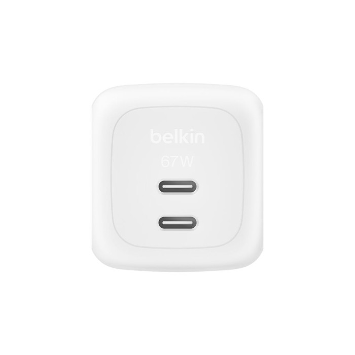 Зарядний пристрій Belkin 2xUSB-C PD67W GaN PPS + cable USB-C to USB-C 2.0m white (WCH020KQ2MWH-B6)