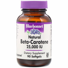 Вітамін Bluebonnet Nutrition Натуральний бета-каротин, Beta Carotene 25,000МЕ, 90 гелевих (BLB-00316)