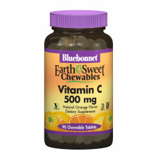 Вітамін Bluebonnet Nutrition Вітамін С, 500мг, Смак Апельсину, Earth Sweet Chewables, 90 (BLB-00505)
