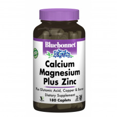 Мінерали Bluebonnet Nutrition Кальцій Магній + Цинк, 180 капсул (BLB-00699)